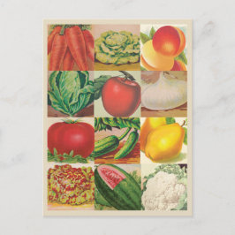 Vintages Obst und Gemüse Postkarte