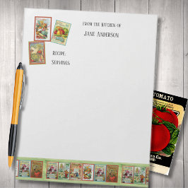 Vintages Obst und Gemüse Recipe Notizblock