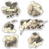 Vintages Obst Zuhause-Rezepte-Buch Aufkleber (Vorderseite)