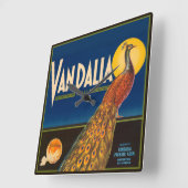 Vintages Obstkrautsiegel Quadratische Wanduhr (Winkel)