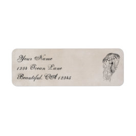 Vintages Ocean Jellyfish Beach Address Label