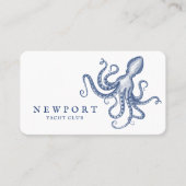 Vintages Octopus Ocean Theme Weiß Visitenkarte (Vorderseite)