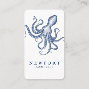 Vintages Octopus Ocean Theme Weiß Visitenkarte