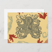 Vintages Octopus Sea Monster Postkarte (Vorne/Hinten)