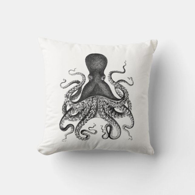 Vintages Octopus Throw Kissen (Vorderseite)