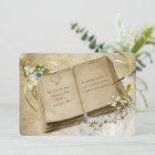 Vintages offenes Buch Einladung zur Erneuerung (Stehend Vorderseite)