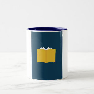 Vintages offenes Buch Zweifarbige Tasse