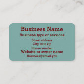 Vintages offenes Geschäftszeichen im Retrostil Visitenkarte (Rückseite)