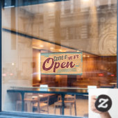 Vintages offenes Geschäftszeichen Retro-Café-Garag Fensteraufkleber (Café-Fenster)