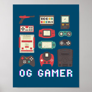 Vintages OG Gamer Videospiel Retro Graphic Poster