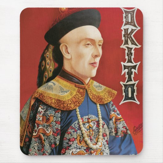 Vintages Okito Magier-Plakat Mousepad (Vorne)