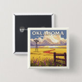 Vintages Oklahoma Button (Vorne & Hinten)