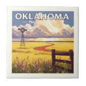 Vintages Oklahoma Fliese (Vorderseite)