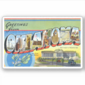 Vintages Oklahoma, kundenspezifisch geschnitten Vi Aufkleber (Vorderseite)