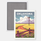 Vintages Oklahoma Magnet (Vorderseite/Rückseite)