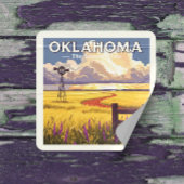 Vintages Oklahoma Quadratischer Aufkleber