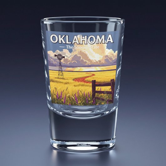 Vintages Oklahoma Schnapsglas
