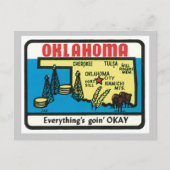 Vintages Oklahoma-Zeichen Postkarte (Vorderseite)