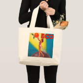 Vintages Öko Orange Jumbo Stoffbeutel (Vorderseite (Produkt))