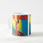 Vintages Öko Orange Kaffeetasse (Vorderseite Links)