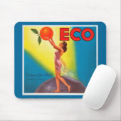 Vintages Öko Orangensiegel Mousepad (Mit Mouse)