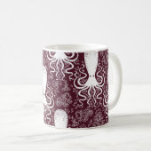Vintages Oktopus-Muster. Kaffeetasse (VorderseiteRechts)