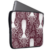 Vintages Oktopus-Muster. Laptopschutzhülle (Vorne Rechts)