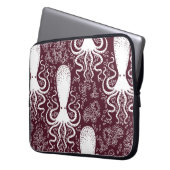 Vintages Oktopus-Muster. Laptopschutzhülle (Vorderseite Links)