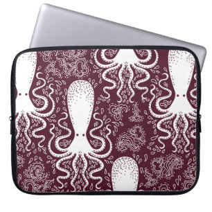 Vintages Oktopus-Muster. Laptopschutzhülle