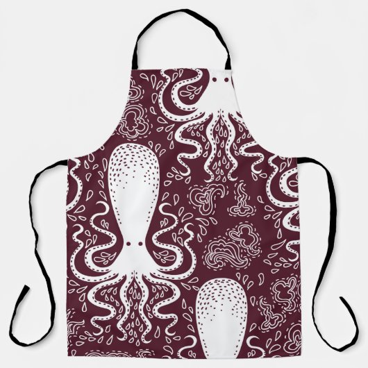 Vintages Oktopus-Muster. Schürze (Vorderseite)