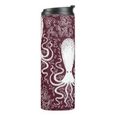 Vintages Oktopus-Muster. Thermosbecher (Nach links gedreht)