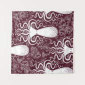 Vintages Oktopus-Muster. Wandteppich (Vorderseite (Horizontal))