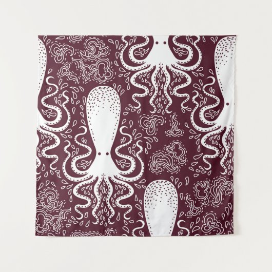 Vintages Oktopus-Muster. Wandteppich (Vorderseite)