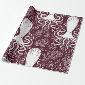 Vintages Oktopusmuster Geschenkpapier (Ungerollt)