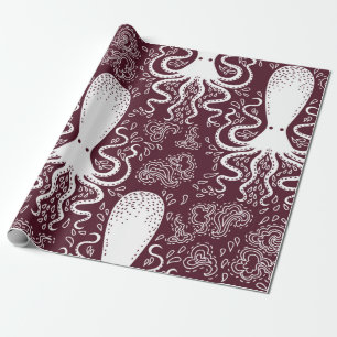 Vintages Oktopusmuster Geschenkpapier