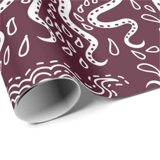 Vintages Oktopusmuster Geschenkpapier (Rolleneckpunkt)