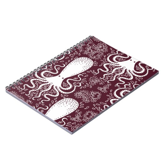 Vintages Oktopusmuster Notizblock (Linke Seite)