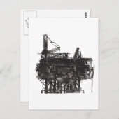 Vintages Ölbohrinsel Postkarte (Vorne/Hinten)