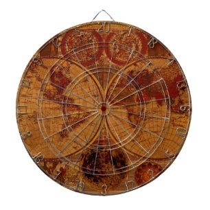 Vintages Old World Map Designer Dart Board Dartscheibe