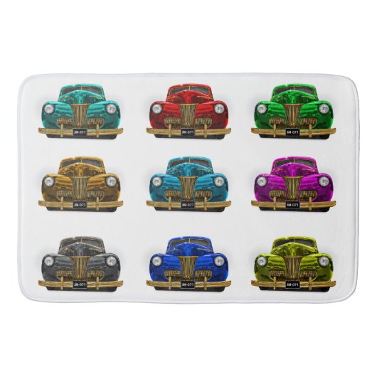 Vintages Oldtimer Badematte (Vorderseite)