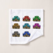 Vintages Oldtimer Badhandtuch Set (Waschlappen)