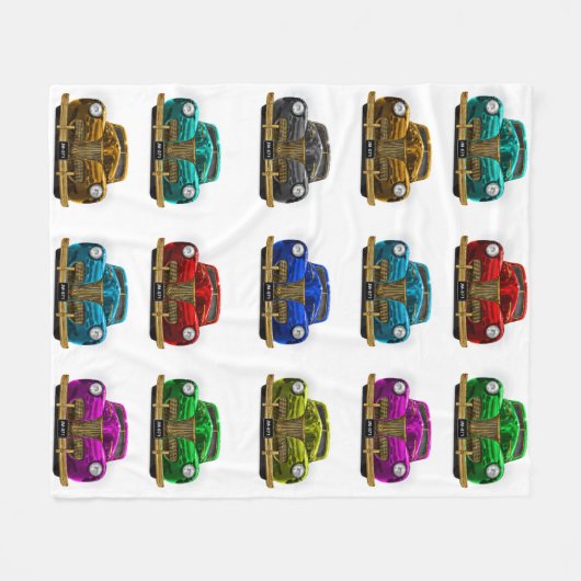 Vintages Oldtimer Fleecedecke (Vorderseite (Horizontal))