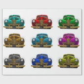 Vintages Oldtimer Geschenkpapier (Flach)