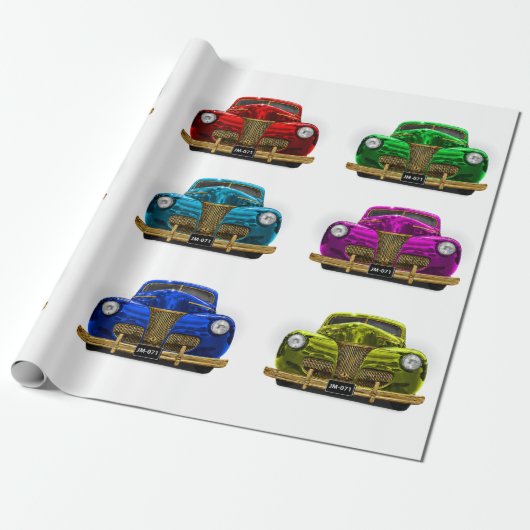 Vintages Oldtimer Geschenkpapier (Ungerollt)