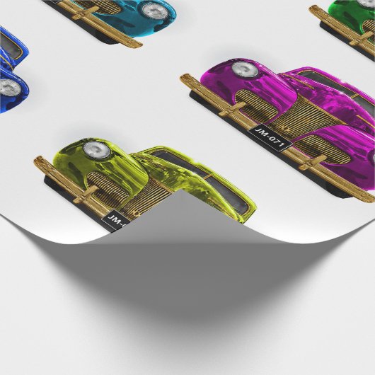 Vintages Oldtimer Geschenkpapier (Ecke)