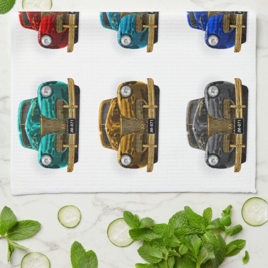 Vintages Oldtimer Geschirrtuch (Gefaltet)