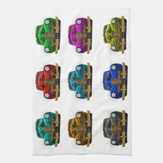 Vintages Oldtimer Geschirrtuch (Vertikal)