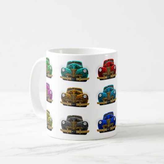 Vintages Oldtimer Kaffeetasse (Vorderseite Links)