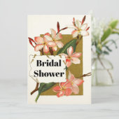 Vintages Oleander Blumenhochzeit Brautparty Einladung (Stehend Vorderseite)