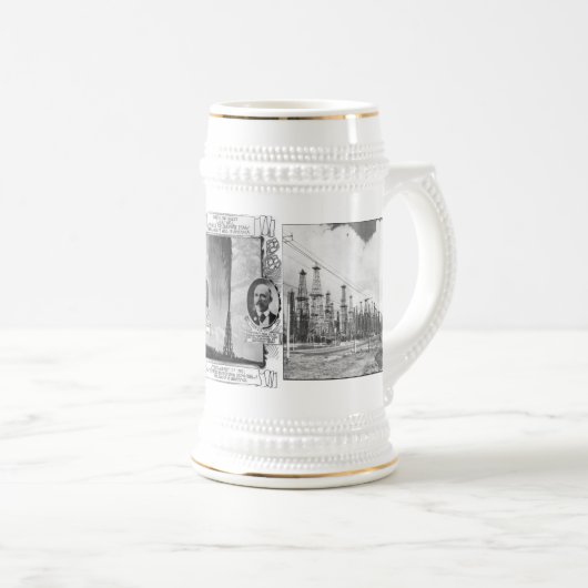 Vintages Ölfeld Bierglas (VorderseiteRechts)